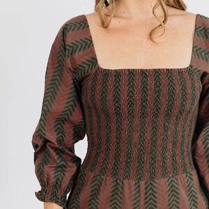 Theodora Jumpsuit - Chevron Fern Red NWT